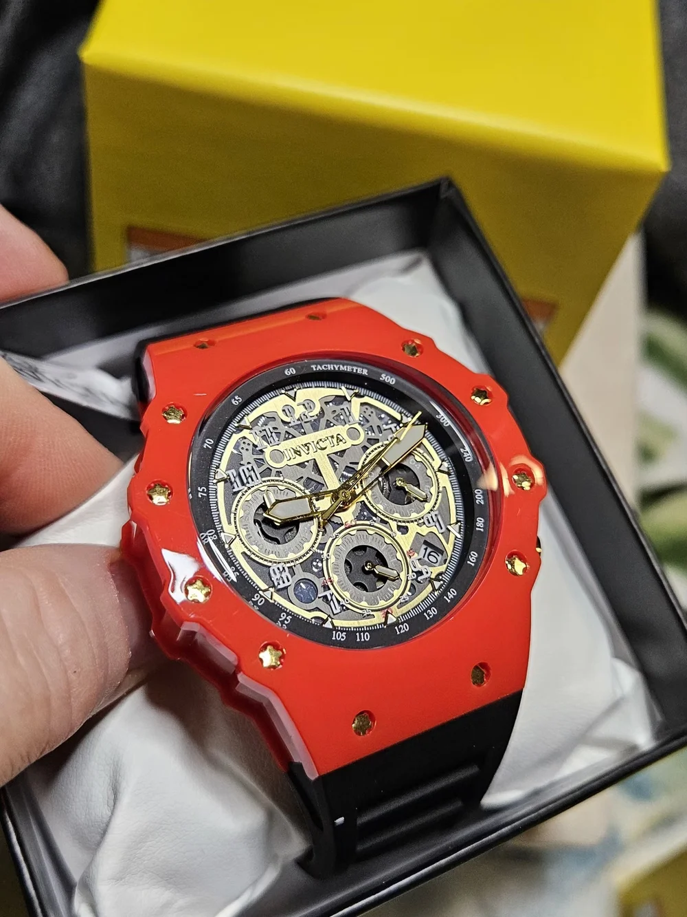 NEW With Tag Invicta Racing Vaulthan Watch 69685 – Red Case & Black Strap